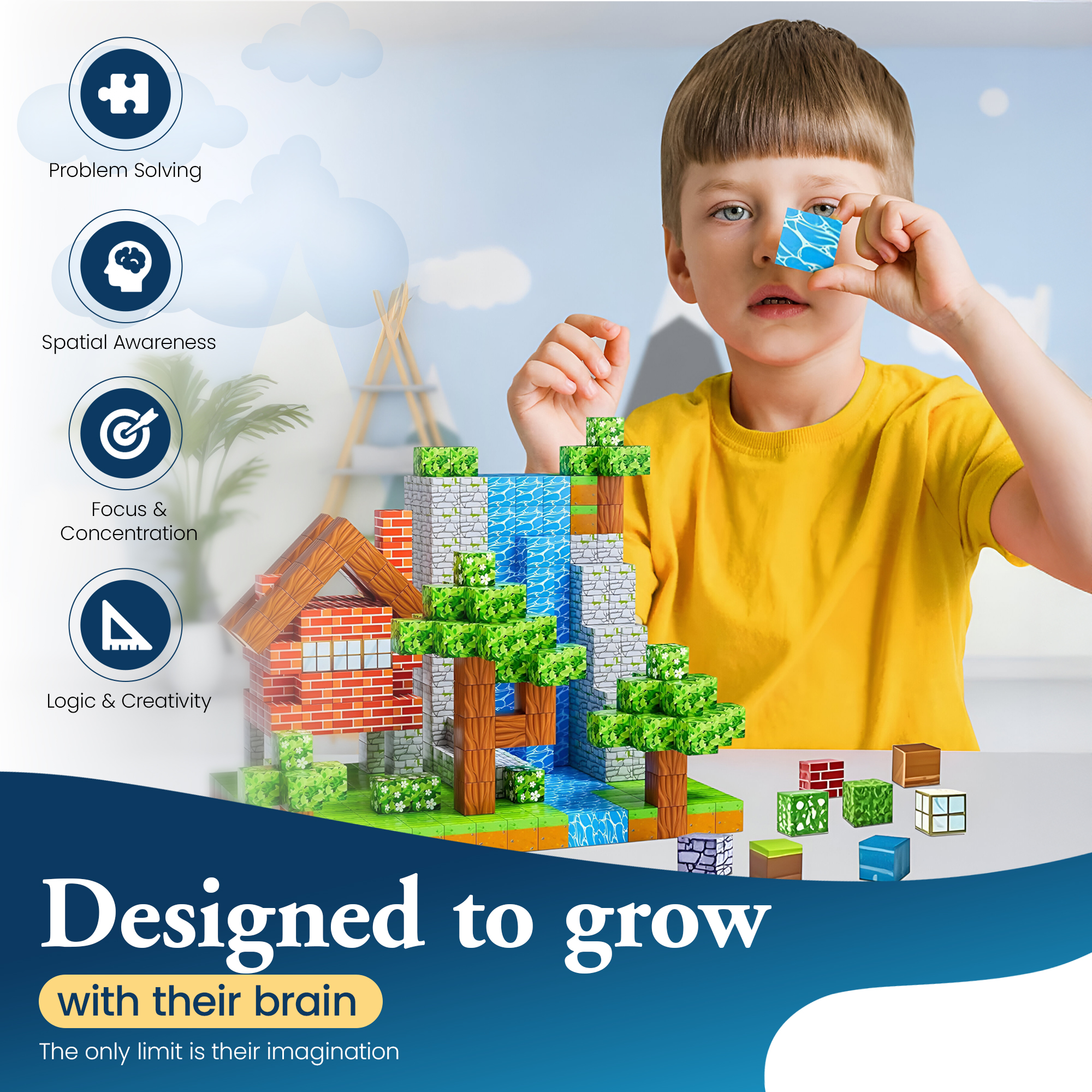 JoyNRoll magnetic building play supporting problem solving and creativity